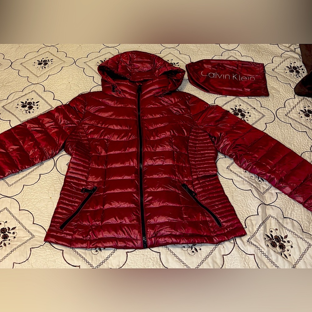 Calvin Klein Woman’s Red Packable Puffer